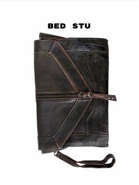 NWT BED|STU Leather Clutch with Wrist Strap